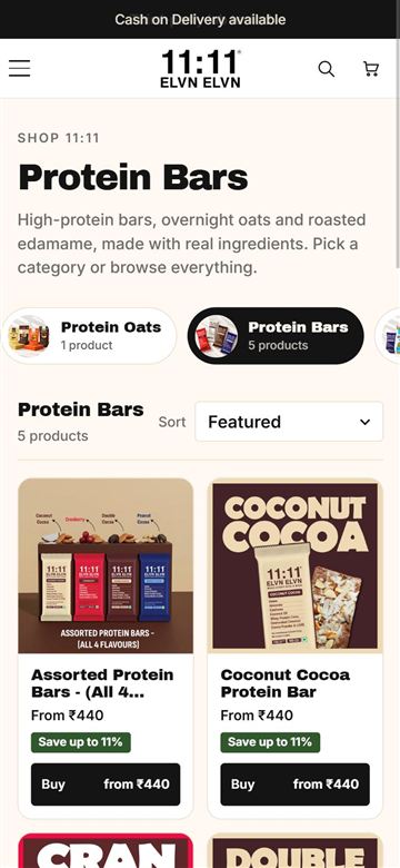 11:11 ELVN ELVN protein bars collection